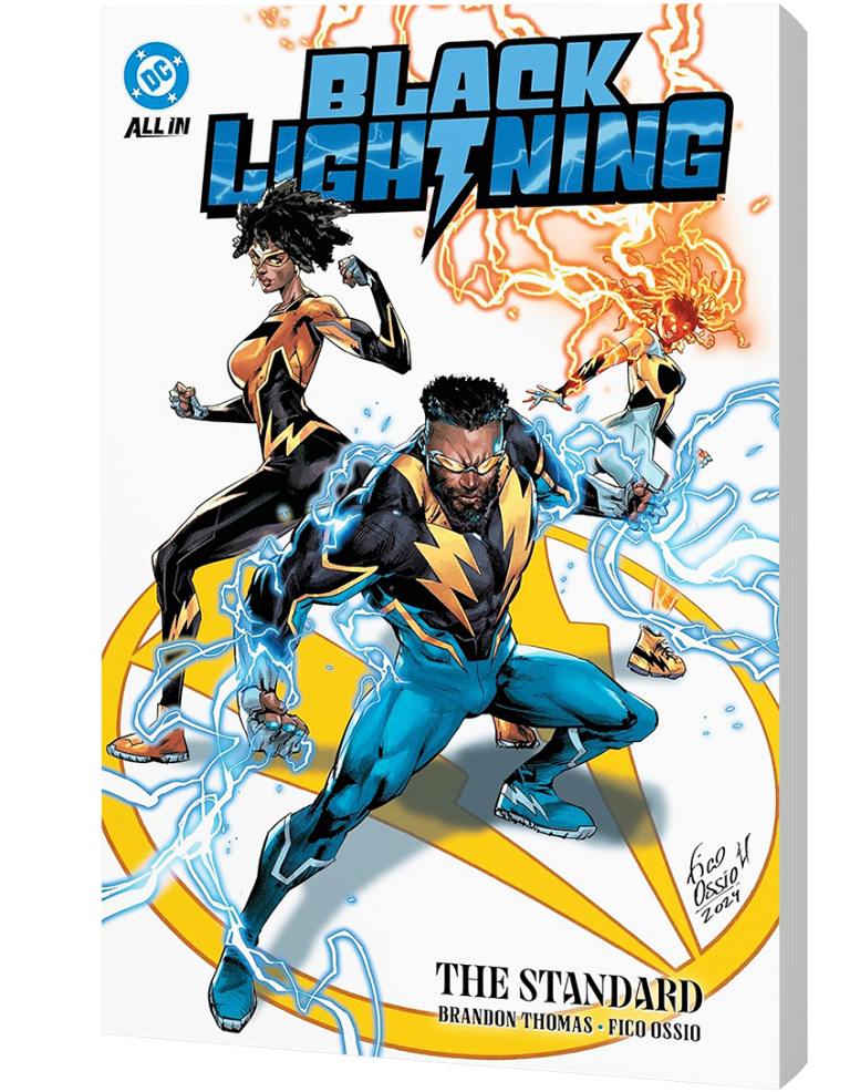 Black Lightning et sa famille se lancent dans une nouvelle ère de l'univers DC avec une toute nouvelle série ! Jefferson Piece est un membre clé de la Justice League Unlimited nouvellement fondée, mais son travail au sein de l'équipe est loin d'être sa seule préoccupation. Sous la houlette du scénariste Brandon Thomas et du dessinateur Fico Ossio, la famille Pierce doit lutter contre de nouvelles menaces telles que les Masters of Disaster, avec l'aide d'anciens alliés comme les Steelworks !