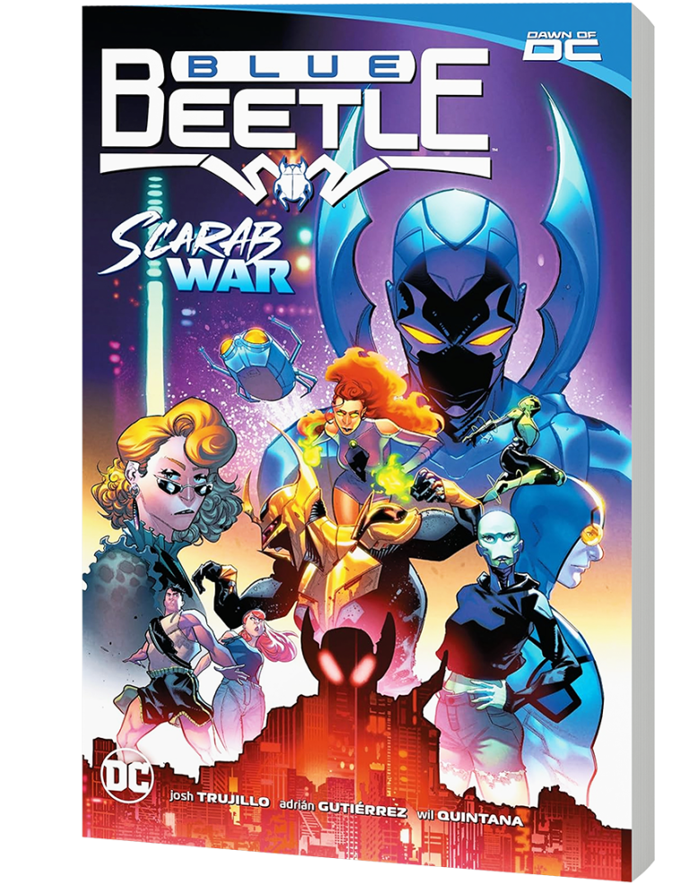 La vie sourit à Jaime Reyes, alias Blue Beetle ! Il s'est installé à Palmera City, où il travaille pour ses tantes Gloria et Marisol. Ses amis Paco et Brenda sont à ses côtés. Et la race extraterrestre connue sous le nom d'Horizon s'habitue à vivre sur Terre. Mais lorsqu'un mystérieux agresseur attaque violemment Ted Kord, tout l'univers de Jaime bascule soudainement. Jusqu'où Jaime ira-t-il pour protéger tous ceux qu'il aime ? Et qui est le menaçant Blood Scarab ?