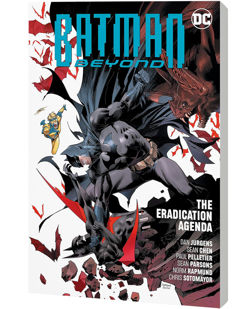 Dans le dernier tome de Batman Beyond, Batman et Batman Beyond se rencontrent enfin, avec Booster Gold pris entre deux feux ! Mais avant cela, Terry McGinnis conclut une alliance difficile avec Damian Wayne afin d'empêcher M. Zero et sa faction radicale de transformer Gotham City en un enfer recouvert de glace. Pour rétablir l'ordre, Batman, Damian et Batwoman Beyond doivent déclarer la guerre à la Ligue des Assassins ! Et encore une chose : Inque revient, se faisant passer pour Batman et semant le chaos à Gotham City !